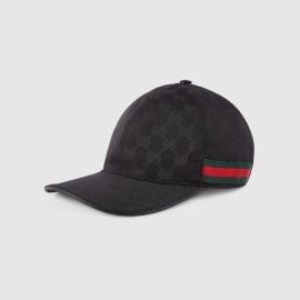 Black Original GG Canvas Baseball Hat With Web US at Gucci